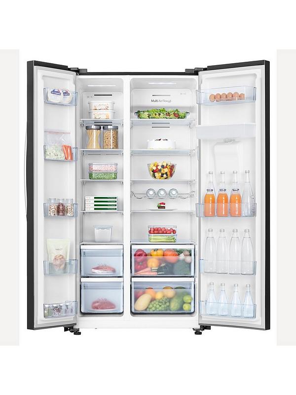 Hisense RS741N4WBE 90cm Wide, Side by Side, American Fridge Freezer with non-plumbed Water Dispenser - Black - Image 4